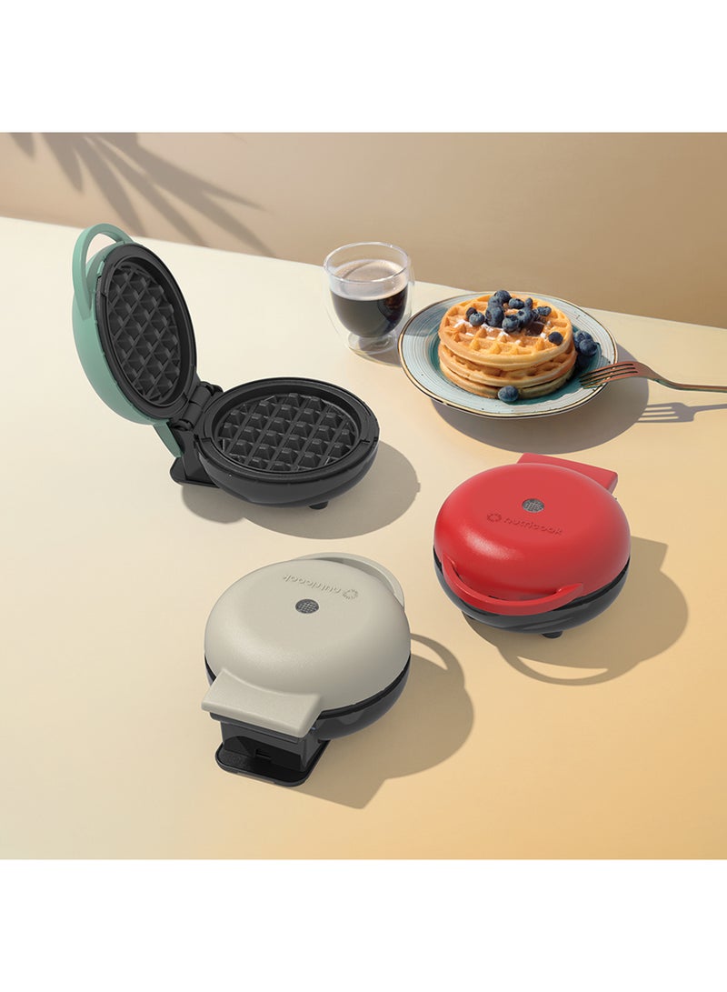 نيوتري كوك Mini Waffle Maker with Quick Heating, Ceramic Coated, Toxin-free, made without PTFEs, PFOAs & other PFAs for Safer & Healthier Cooking, Easy to Clean, Perfect for Kids and Families, 2-Year Warranty 420 W WM100 Beige  - Image 3