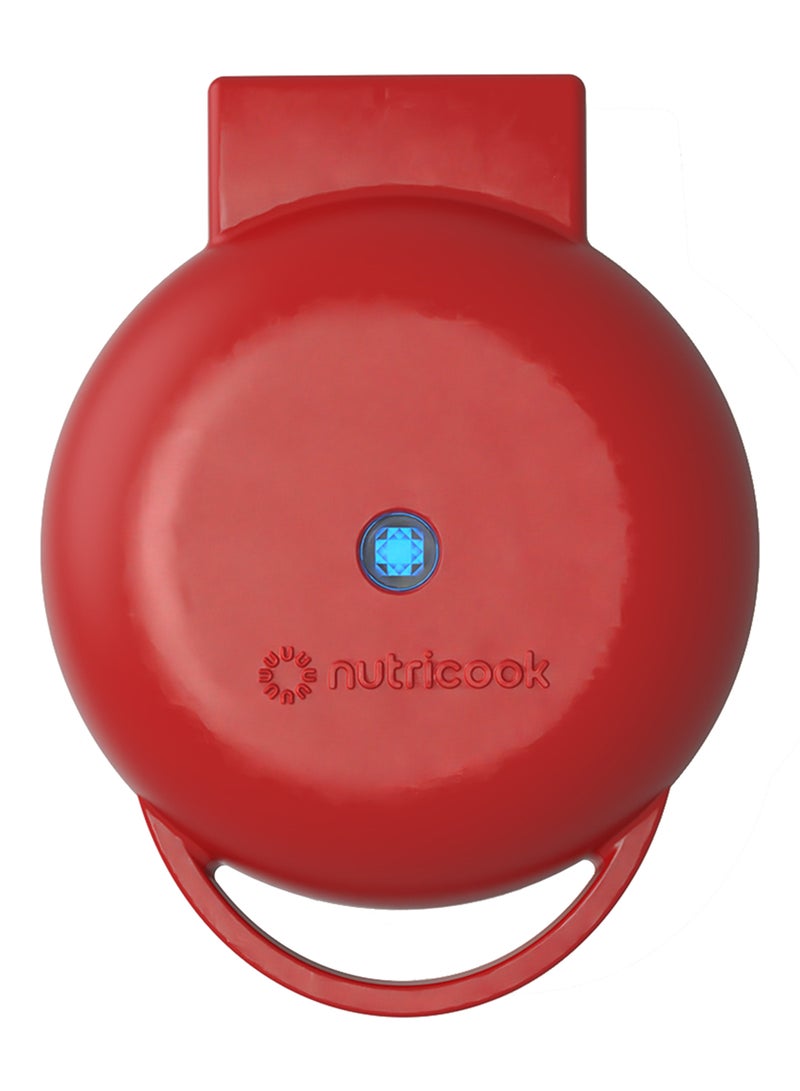نيوتري كوك Mini Waffle Maker with Quick Heating, Ceramic Coated, Toxin-free, made without PTFEs, PFOAs & other PFAs for Safer & Healthier Cooking, Easy to Clean, Perfect for Kids and Families, 2-Year Warranty 420 W WM100 Red  - Image 1