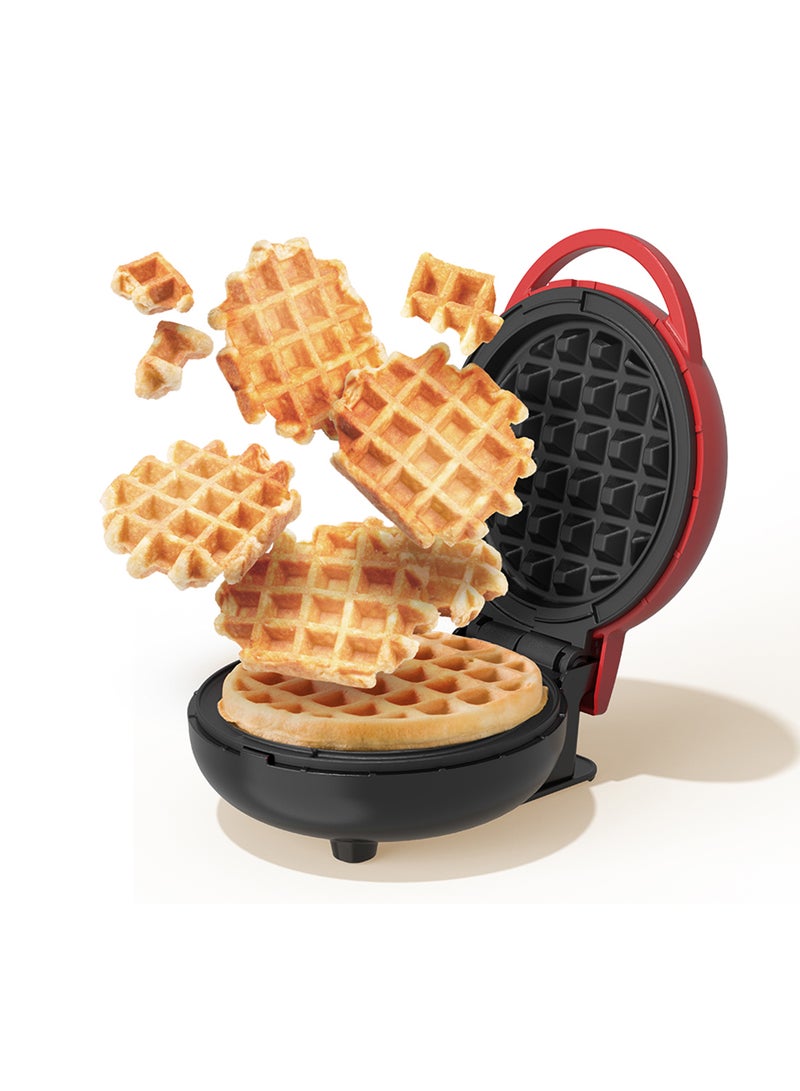 نيوتري كوك Mini Waffle Maker with Quick Heating, Ceramic Coated, Toxin-free, made without PTFEs, PFOAs & other PFAs for Safer & Healthier Cooking, Easy to Clean, Perfect for Kids and Families, 2-Year Warranty 420 W WM100 Red  - Image 2