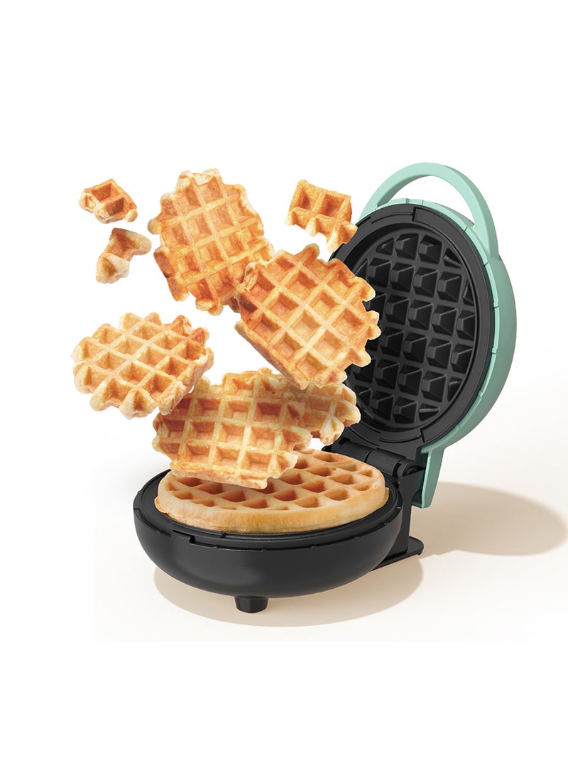 nutricook Mini Waffle Maker with Quick Heating, Ceramic Coated, Toxin-free, made without PTFEs, PFOAs & other PFAs for Safer & Healthier Cooking, Easy to Clean, Perfect for Kids and Families, 2-Year Warranty 420 W WM100 Aqua  - Image 2