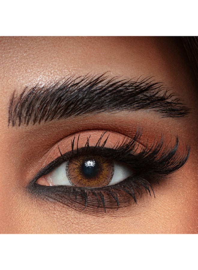 أمارا عدسات آيون المها الشهرية القابلة للاستخدام مرة واحدة، عدسات ملونة، عدسات تجميلية، عدسات بنية، عبوة من 2 - Image 1