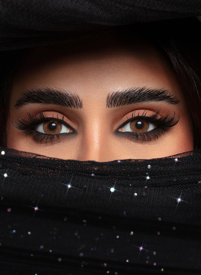 أمارا عدسات آيون المها الشهرية القابلة للاستخدام مرة واحدة، عدسات ملونة، عدسات تجميلية، عدسات بنية، عبوة من 2 - Image 2