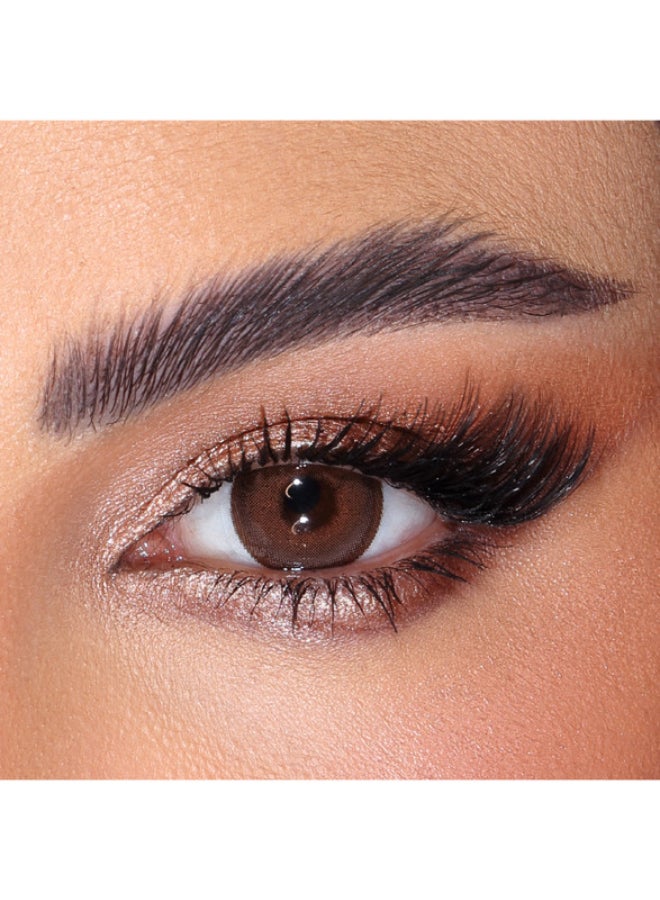 أمارا عدسات لاصقة ملونة من خبز الزنجبيل للاستخدام الشهري، عدسات لاصقة تجميلية، عدسات لاصقة بنية، عبوة من 2 - Image 1