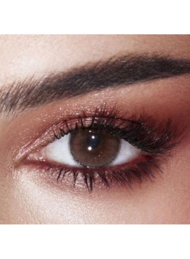 أمارا عدسات لاصقة ملونة شاكيراتو للاستخدام الشهري، عدسات لاصقة تجميلية، عدسات لاصقة بنية، عبوة من 2 - Image 1