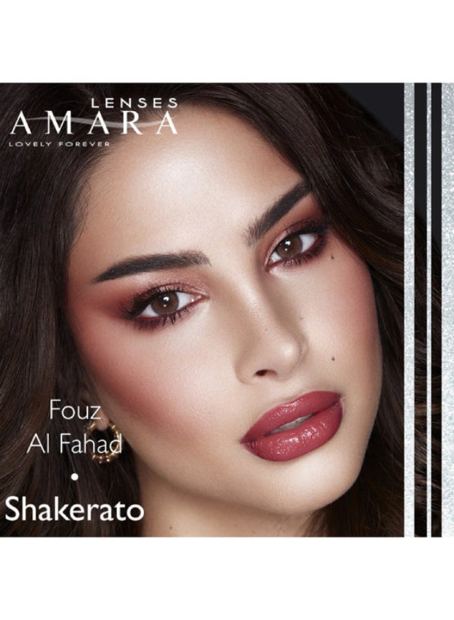 أمارا عدسات لاصقة ملونة شاكيراتو للاستخدام الشهري، عدسات لاصقة تجميلية، عدسات لاصقة بنية، عبوة من 2 - Image 3