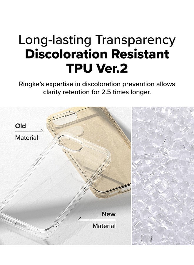 Ringke Fusion For iPhone 16e Case Cover Transparent Hard Back Soft Flexible TPU Bumper Scratch Resistant Shockproof Protection Back Cover - Clear  - Image 3