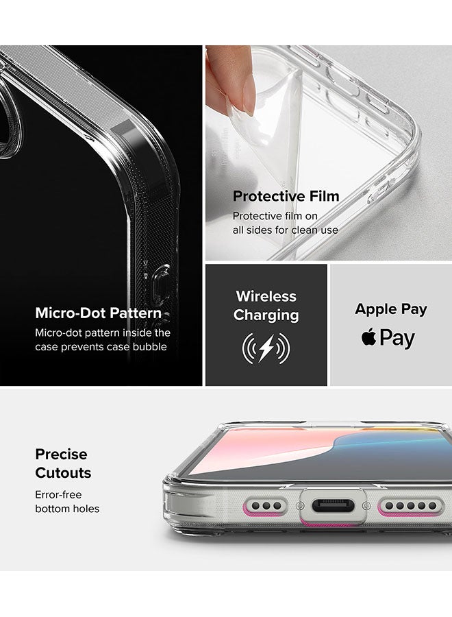 Ringke Fusion For iPhone 16e Case Cover Transparent Hard Back Soft Flexible TPU Bumper Scratch Resistant Shockproof Protection Back Cover - Clear  - Image 5