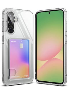 Fusion Card For Samsung Galaxy A36 / A56 5G Case Back Cover Transparent Soft Flexible TPU Bumper with Built-in Slim Card Holder Wallet - Clear