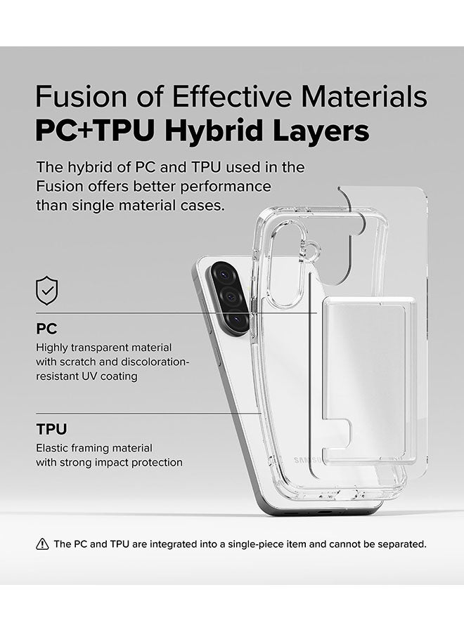 Ringke - Fusion Card For Samsung Galaxy A36 / A56 5G Case Back Cover Transparent Soft Flexible TPU Bumper with Built-in Slim Card Holder Wallet - Clear - Image 1