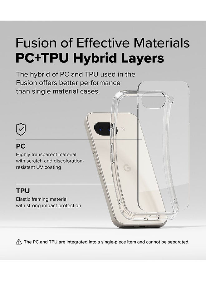 Ringke Fusion For Google Pixel 9a Case Cover Transparent Hard Back Soft Flexible TPU Bumper Scratch Resistant Shockproof Protection Back Phone Cover - Clear - Image 3