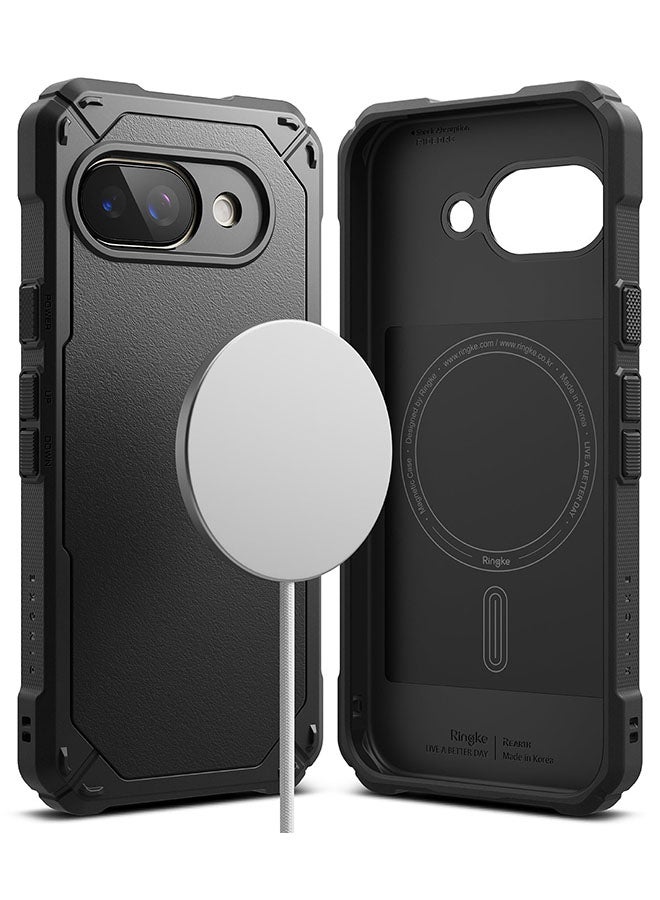 Ringke Rugged Magnetic Gear For Google Pixel 9a Case Cover For MagSafe, Shockproof Phone Bumper Cover - Black - Image 1