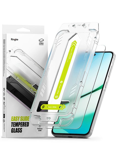 Tempered Glass Easy Slide For Samsung Galaxy A56 5G Screen Protector, Case Friendly 9H Hardness, Anti-Scratch, Easy to Install - W Installation Jig - Clear