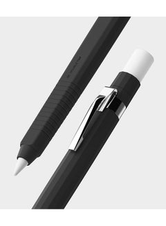 Silicone Drafting Grip Holder for Apple Pencil Pro / 2nd Gen / 1st Gen / USB-C Case, Soft Anti-Slip Grip Elastic Sleeve Case Cover - Black