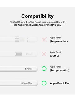 Ringke Silicone Drafting Grip Holder for Apple Pencil Pro / 2nd Gen / 1st Gen / USB-C Case, Soft Anti-Slip Grip Elastic Sleeve Case Cover - Black  - Image 2