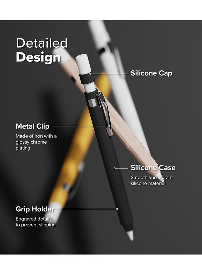 Ringke - Silicone Drafting Grip Holder for Apple Pencil Pro / 2nd Gen / 1st Gen / USB-C Case, Soft Anti-Slip Grip Elastic Sleeve Case Cover - Black - Image 1