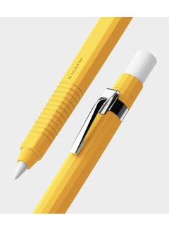 Silicone Drafting Grip Holder for Apple Pencil Pro / 2nd Gen / 1st Gen / USB-C Case, Soft Anti-Slip Grip Elastic Sleeve Case Cover - Yellow
