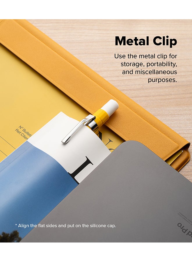 Ringke - Silicone Drafting Grip Holder for Apple Pencil Pro / 2nd Gen / 1st Gen / USB-C Case, Soft Anti-Slip Grip Elastic Sleeve Case Cover - Yellow - Image 1