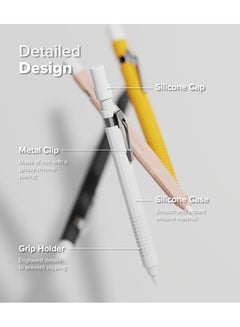 Ringke Silicone Drafting Grip Holder for Apple Pencil Pro / 2nd Gen / 1st Gen / USB-C Case, Soft Anti-Slip Grip Elastic Sleeve Case Cover - White  - Image 4