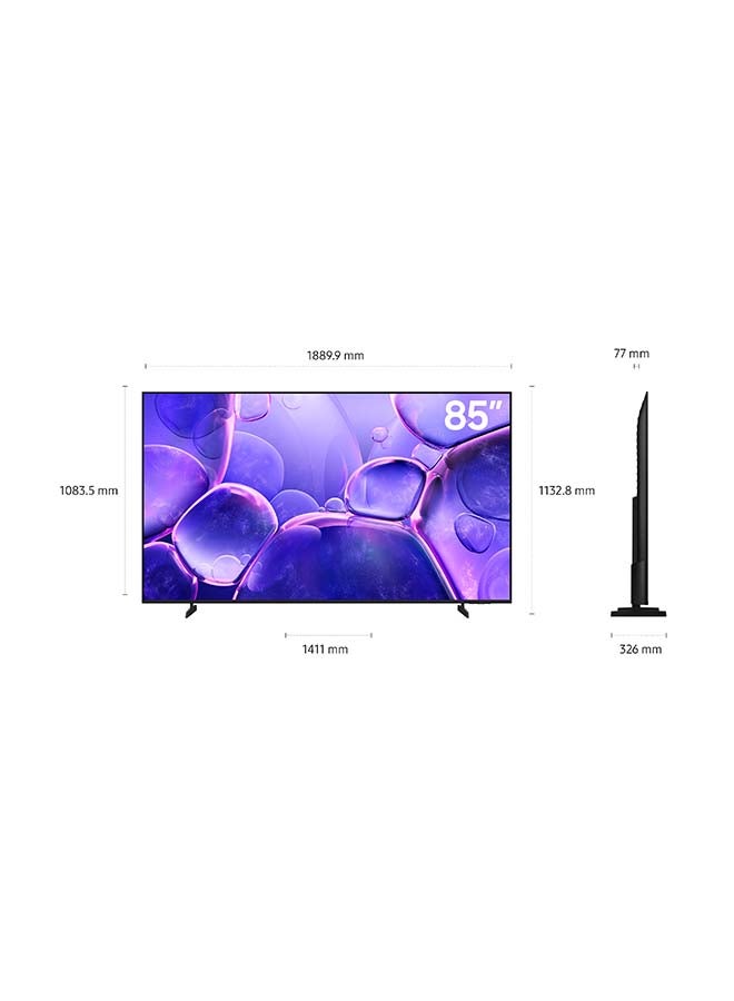 Samsung 85 Inch UHD TV, 4K Upscaling, Operating System Tizen, 60Hz, Secured by Knox, Free Contents by TV Plus, Model Year 2025, 2 Year Warranty - UA85U8000FUXSA Black - Image 3