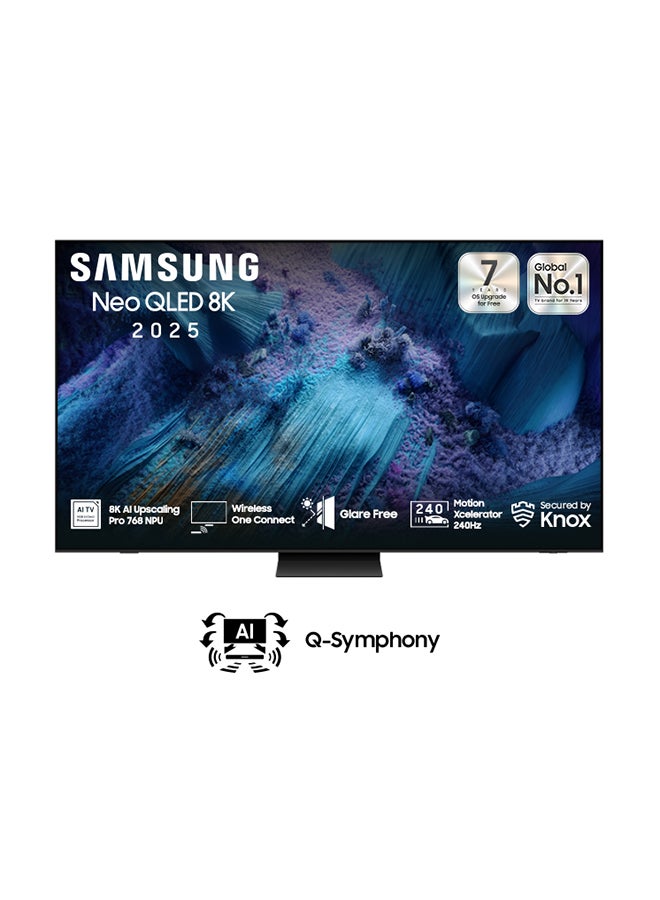 سامسونج 65 Inch NEO QLED 8K TV, 8K AI Upscaling, 240Hz, Glare Free, Dolby Atmos, Mini-LED QA65QN990FUXSA black - Image 1