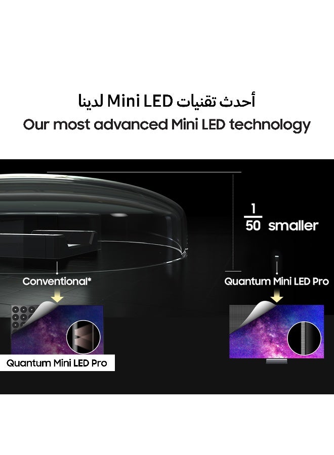 65 Inch NEO QLED 4K TV, 4K AI Upscaling, 165Hz, Glare Free, Dolby Atmos, Mini-LED QA65QN90FAUXSA black