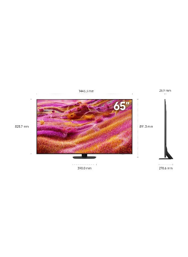 65 Inch NEO QLED 4K TV, 4K AI Upscaling, 165Hz, Glare Free, Dolby Atmos, Mini-LED QA65QN90FAUXSA black