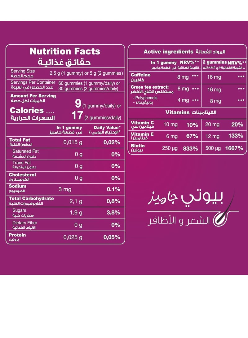 SENSILAB - Beauty Hair and Nails Vitamin with Natural Strawberry Flavor Perfect Care for Hair and Nails 60 Gummies - Image 1