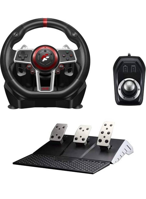 Suzuka Wheel 900R – Premium Racing Wheel with Hall Sensor Technology, 900° Adjustable Rotation, 6-Speed Shifter, Dual Vibration Motors, Multi-Platform (PS4, Xbox One, XSX/XSS, PC, Switch) – Realistic Driving Experience
