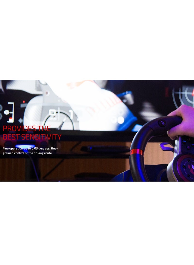 فلاشفاير - Suzuka Wheel 900R – Premium Racing Wheel with Hall Sensor Technology, 900° Adjustable Rotation, 6-Speed Shifter, Dual Vibration Motors, Multi-Platform (PS4, Xbox One, XSX/XSS, PC, Switch) – Realistic Driving Experience - Image 1