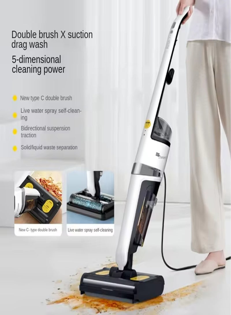 Deerma - Wet & Dry Vacuum Cleaner Double Roller Brush Head 500ml Water Tank IPX4 Waterproof Smart Vacuum Cleaner 500 ml 420 W VX20 White - Image 1