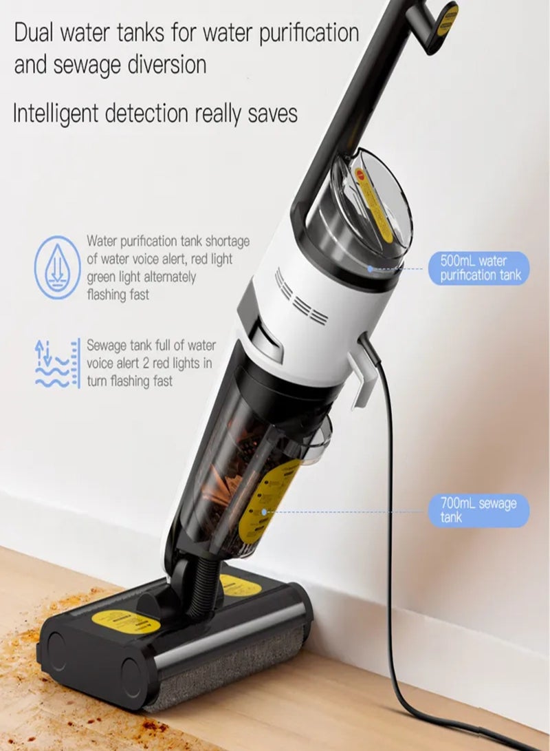 Deerma - Wet & Dry Vacuum Cleaner Double Roller Brush Head 500ml Water Tank IPX4 Waterproof Smart Vacuum Cleaner 500 ml 420 W VX20 White - Image 1