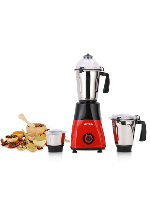 3-In-1 Mixer Grinder- Knb6425| 650W Powerful Copper Motor With Stainless Steel Jars And Blades And Unbreakable Pc Lids 650 W KNB6425 Red