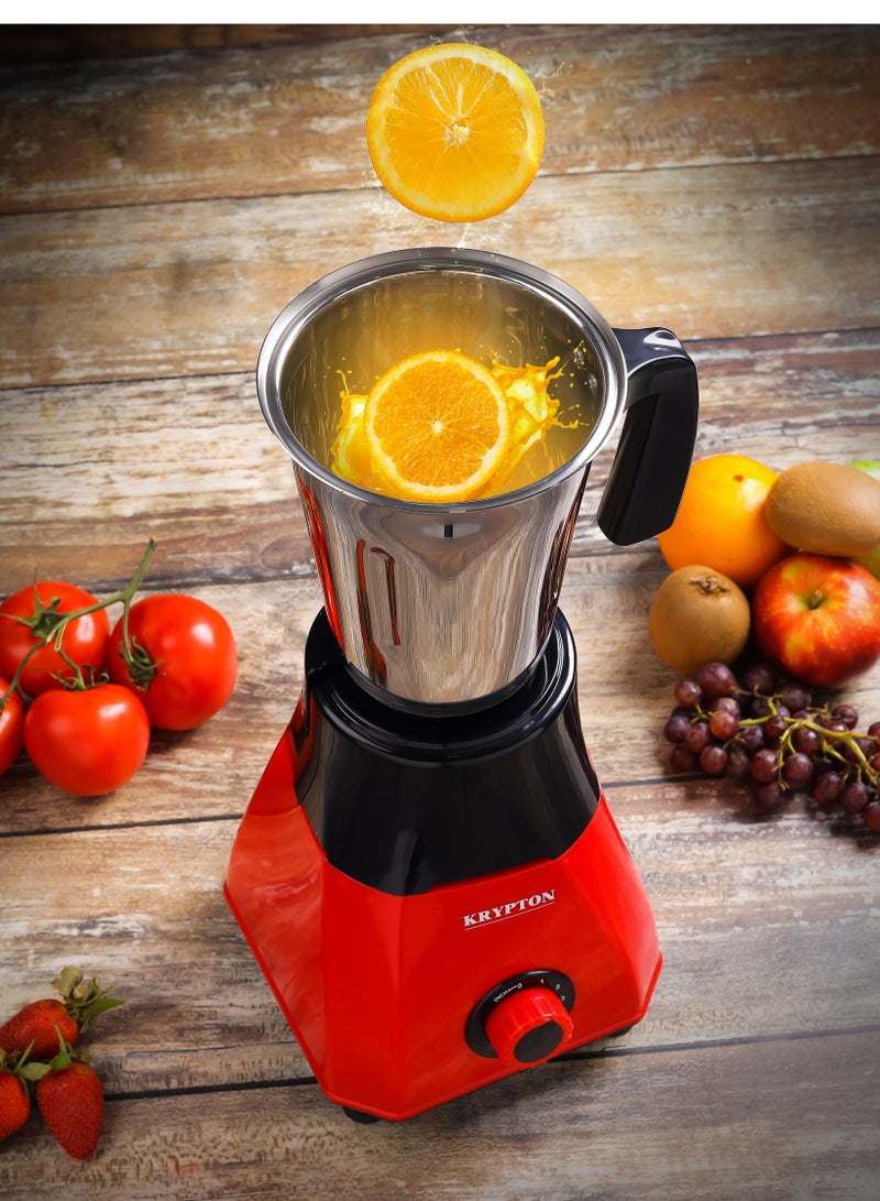 KRYPTON - 3-In-1 Mixer Grinder- Knb6425| 650W Powerful Copper Motor With Stainless Steel Jars And Blades And Unbreakable Pc Lids 650 W KNB6425 Red - Image 1