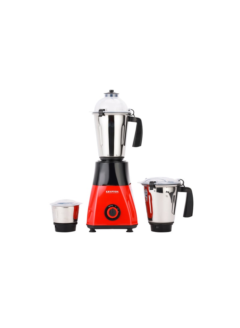 KRYPTON - 3-In-1 Mixer Grinder- Knb6425| 650W Powerful Copper Motor With Stainless Steel Jars And Blades And Unbreakable Pc Lids 650 W KNB6425 Red - Image 1