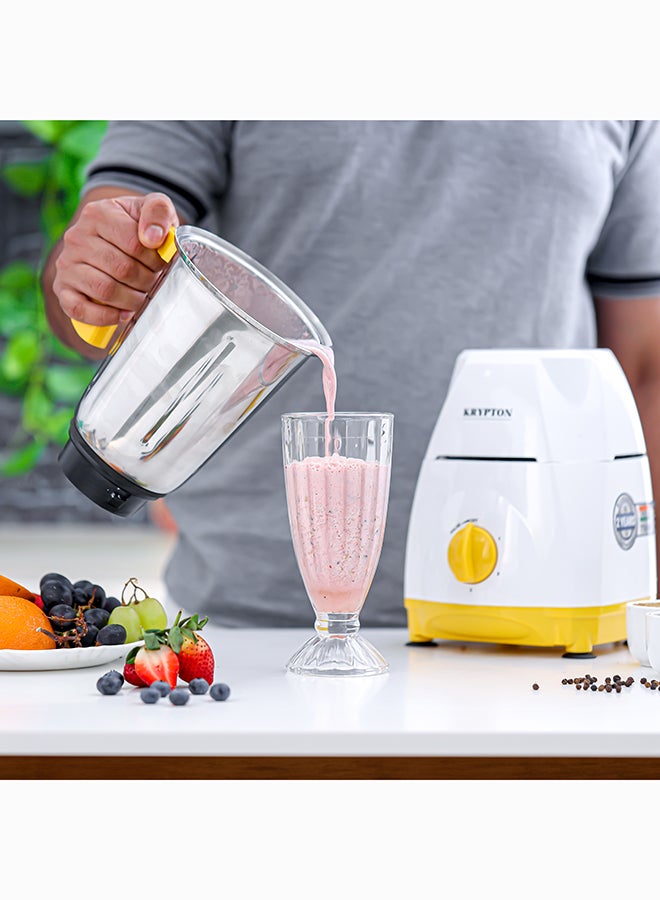 KRYPTON 3-in-1 Mixer Grinder with 750W Heavy-Duty Motor – Stainless Steel Jars & Blades, 3-Speed Control, Overload Protection, Multipurpose for Masala, Batter, Chutney, Juices 750 W KNB6425C White/Yellow - Image 4