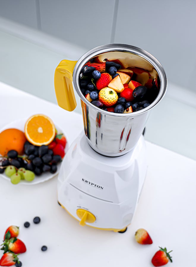 KRYPTON 3-in-1 Mixer Grinder with 750W Heavy-Duty Motor – Stainless Steel Jars & Blades, 3-Speed Control, Overload Protection, Multipurpose for Masala, Batter, Chutney, Juices 750 W KNB6425C White/Yellow - Image 3