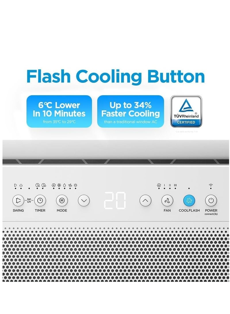 Midea - Window Air Conditioner 2 Ton, 21200 BTU(Nominal Capacity) Wonder AC, Inverter Compressor, WIFI Control, Silent, 24H timer, Sleep Mode 1000 W MWT4WG-24CRN1 White - Image 1