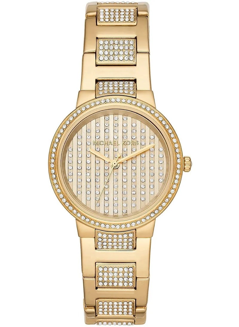 مايكل كورس Women's Stainless Steel Gold Dial Watch MK3985  - Image 1