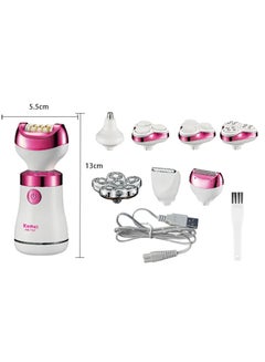Kemei KM-7107 Waterproof 8-in-1 Hair Removal Device White/Pink  - Image 2