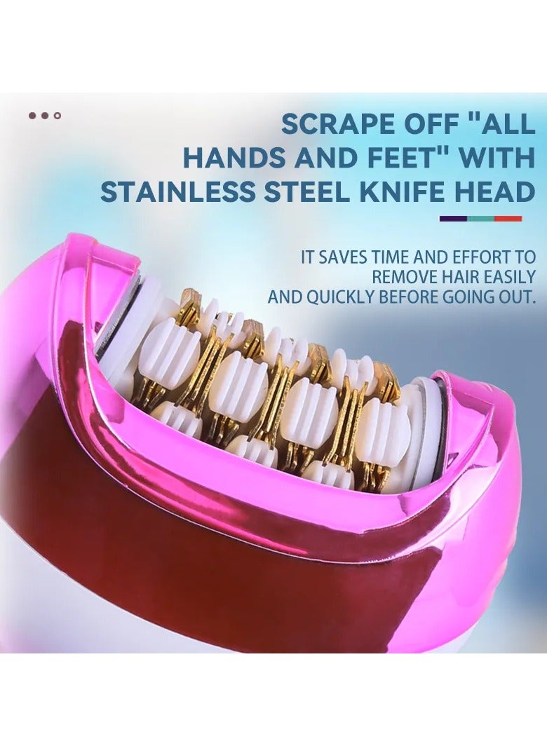 KM-7107 Waterproof 8-in-1 Hair Removal Device White/Pink
