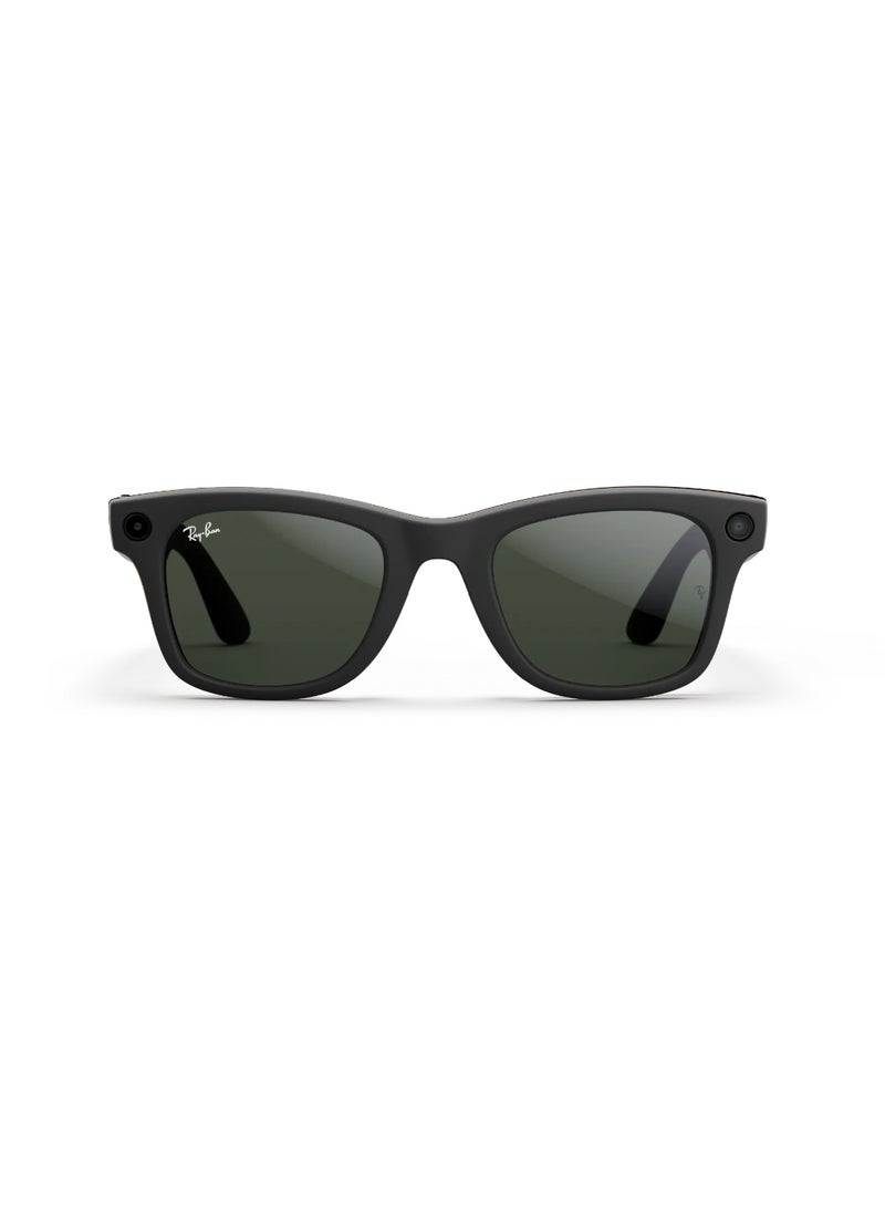 Meta RAY-BAN Wayfarer (Gen 1) Matte Black Frame Clear to Graphite Green Transitions Lens Large High Bridge Clear/Graphite Green Transitions - Image 1
