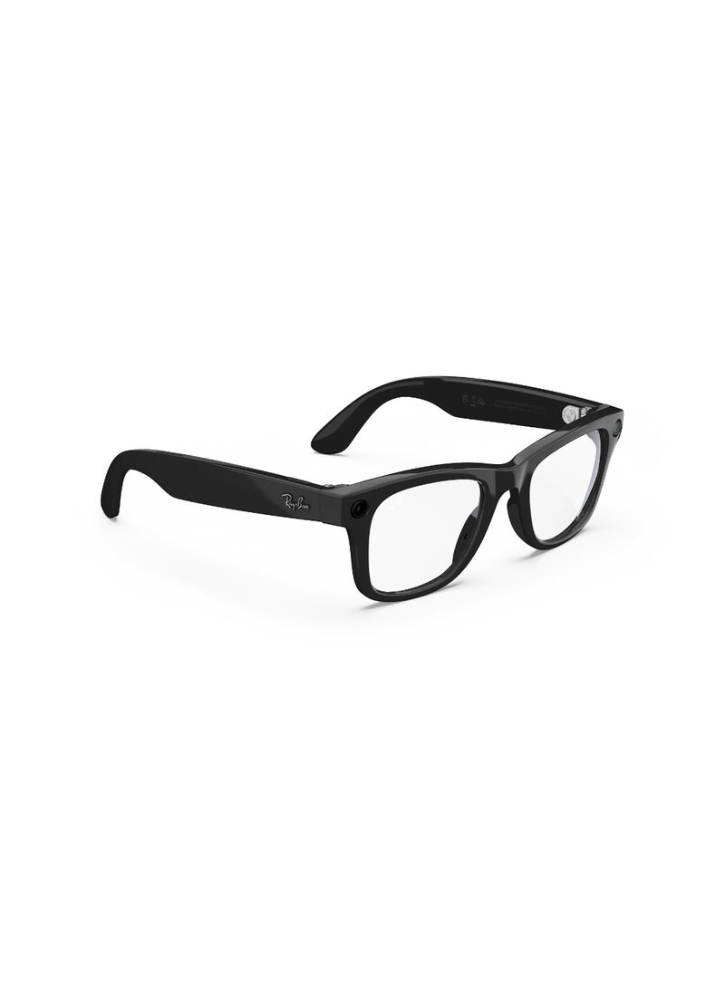 Meta RAY-BAN Wayfarer (Gen 1) Shiny Black Frame Clear Lens Standard High Bridge - Image 3