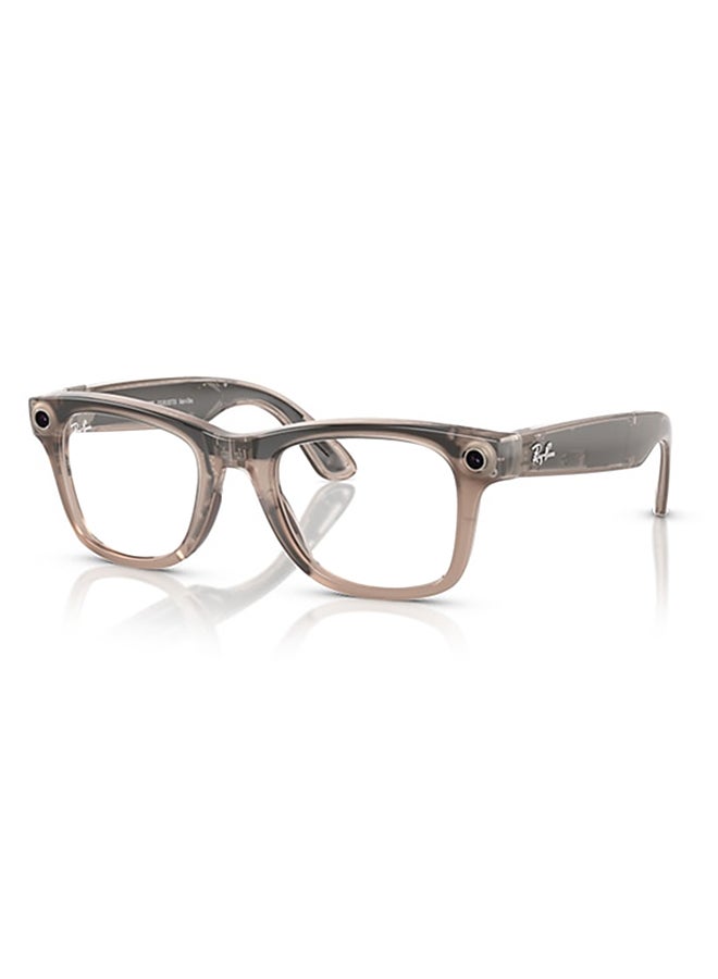 Meta RAY-BAN | META WAYFARER Shiny Warm Stone Frame Clear/Watermelon Red Transitions Lenses Clear/Watermelon Red Transitions - Image 1
