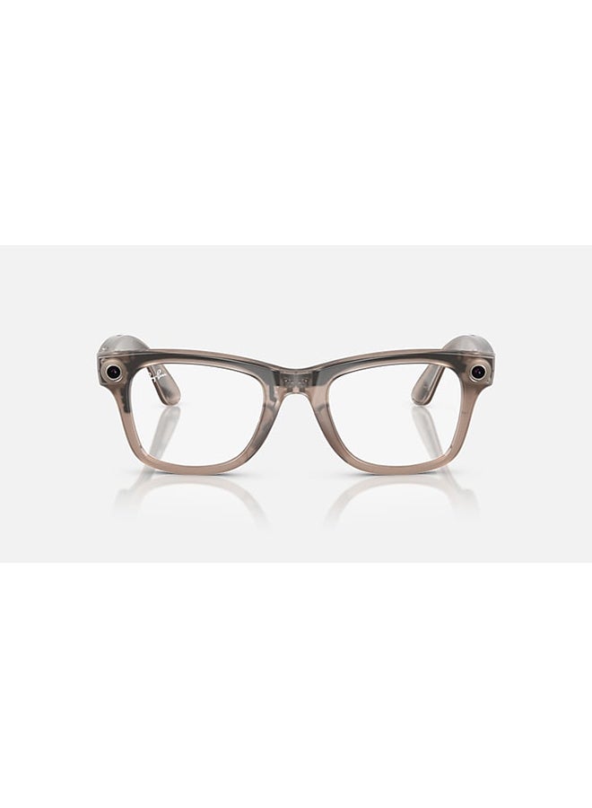 Meta RAY-BAN | META WAYFARER Shiny Warm Stone Frame Clear/Watermelon Red Transitions Lenses Clear/Watermelon Red Transitions - Image 3