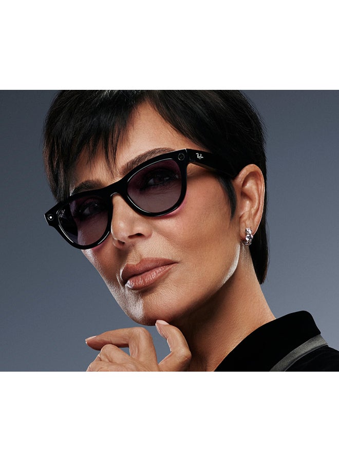 Meta RAY-BAN | META SKYLER Shiny Black Frame Clear/Amethyst Transitions Lenses Clear/Amethyst Transitions - Image 2