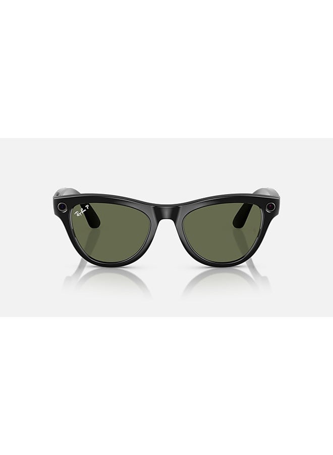 ميتا RAY-BAN | META SKYLER Shiny Black Frame G-15 Green Lenses G-15 Green - Image 2