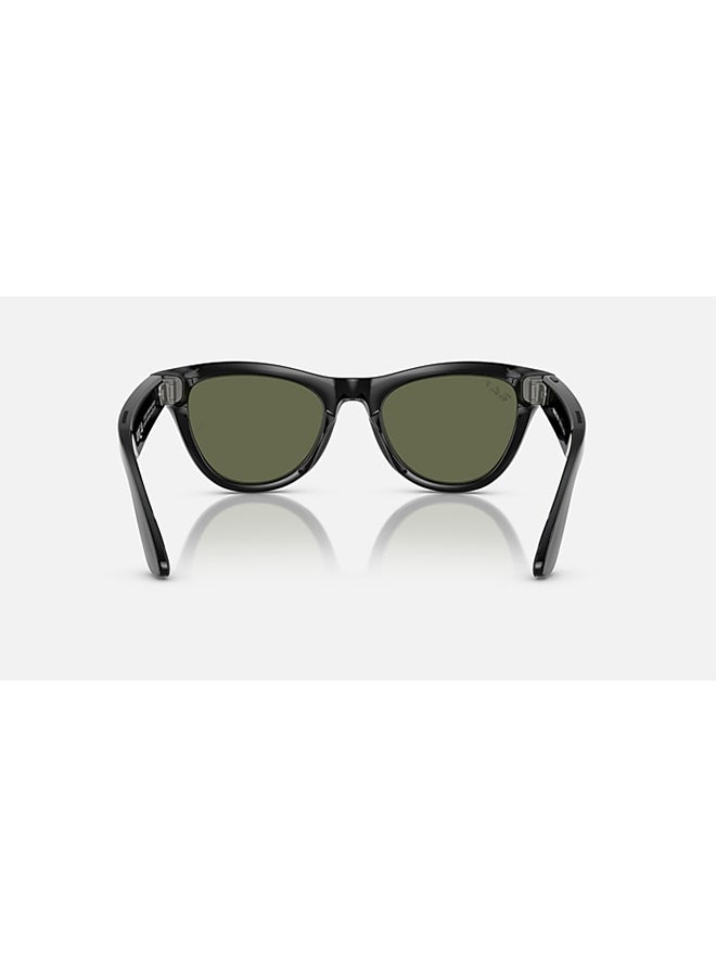 ميتا RAY-BAN | META SKYLER Shiny Black Frame G-15 Green Lenses G-15 Green - Image 5