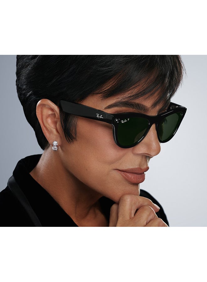 ميتا RAY-BAN | META SKYLER Shiny Black Frame G-15 Green Lenses G-15 Green - Image 3