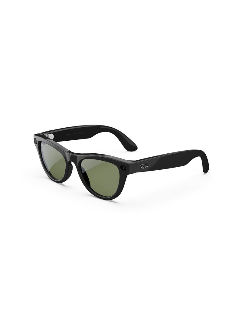 Meta RAY-BAN Skyler (Gen 1) Shiny Black Frame Green Lens Standard High Bridge G-15 Green - Image 1