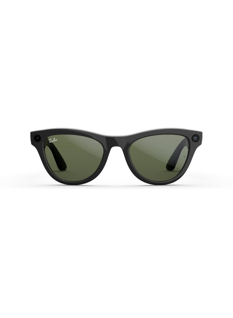 Meta RAY-BAN Skyler (Gen 1) Shiny Black Frame Green Lens Standard High Bridge G-15 Green - Image 2